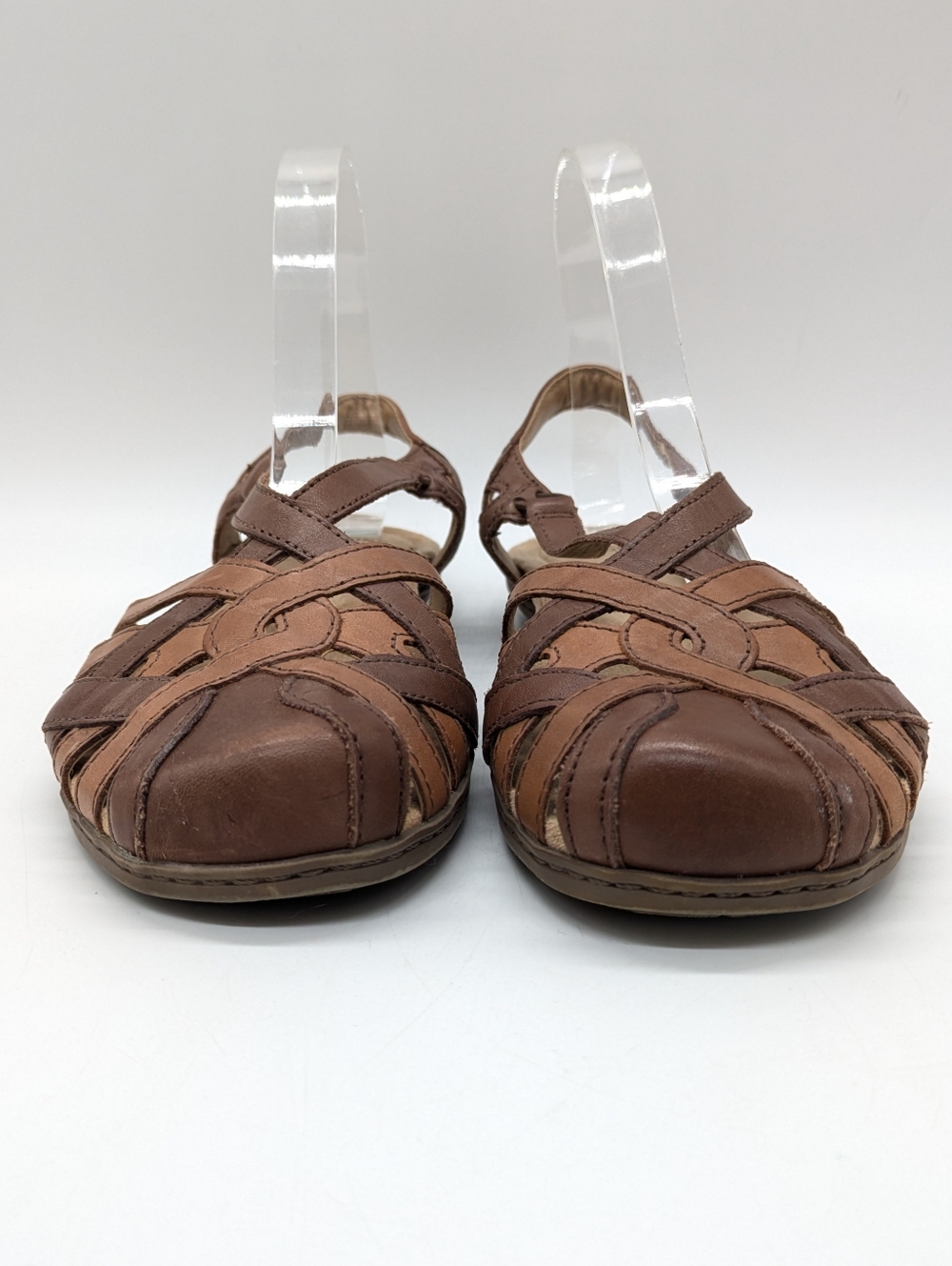 Earth Origins Belle Brielle Brown Tan Strappy Leather Sandal 7.5 - Picture 2 of 10